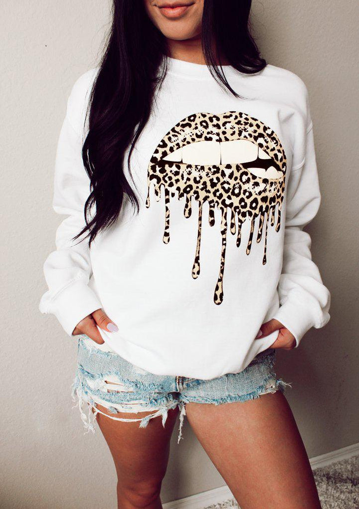 Graphic Dropped Shoulder Round Neck Sweatshirt - BELLATRENDZ