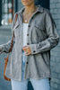 Textured Button Down Shirt Jacket with Pockets - BELLATRENDZ