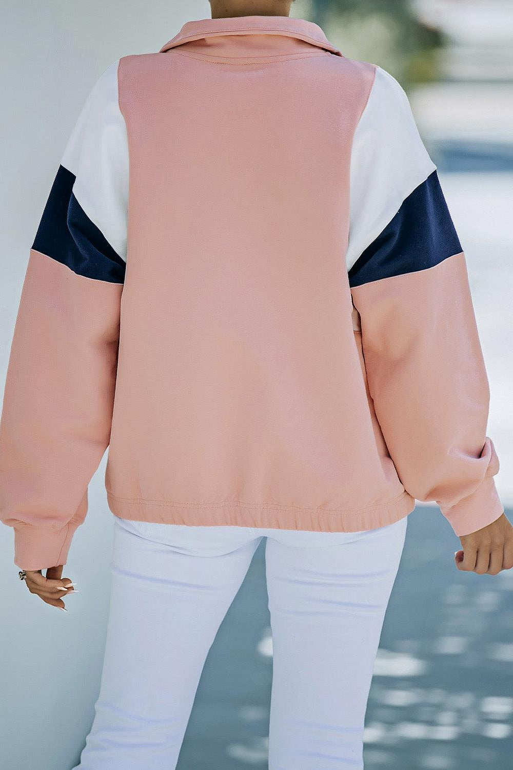 Color Block Quarter Zip Sweatshirt - BELLATRENDZ