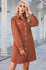 Button Down Puff Sleeve Dress