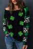 Lucky Clover Plaid Long Sleeve T-Shirt