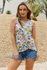 Be Stage Full Size Sleeveless Print Knot Top