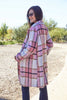 Double Take Full Size Plaid Button Up Lapel Collar Coat