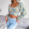 Ditsy Floral Crisscross Cropped Top