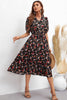 Floral Collared Neck Puff Sleeve Dress - BELLATRENDZ