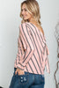 Striped Asymmetrical Long Sleeve Blouse