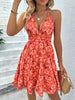 Floral Halter Neck Backless Dress