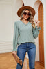 V-Neck Flounce Sleeve Blouse