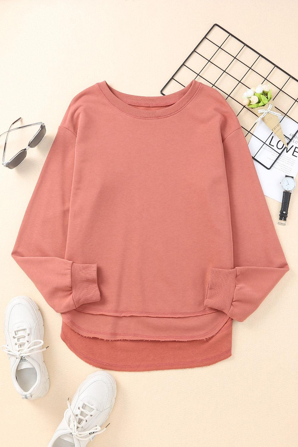 Side Slit Drop Shoulder Sweatshirt - BELLATRENDZ