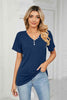 Decorative Button V-Neck T-Shirt