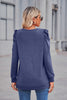 Heathered Puff Sleeve Round Neck Tunic Top