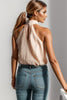 Textured Keyhole Mock Neck Tank