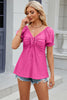 Eyelet Drawstring Short Sleeve T-Shirt