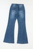 Pocketed Buttoned Flare Jeans