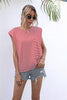 Round Neck Cap Sleeve Tee - BELLATRENDZ