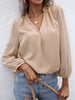 Swiss Dot Frill Trim Puff Sleeve Blouse