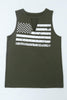 US Flag Graphic Cutout Round Neck Tank - BELLATRENDZ