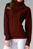 Cable-Knit Turtleneck Long Sleeve Sweater