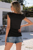 Scoop Neck Lace Cap Sleeve Tank - BELLATRENDZ