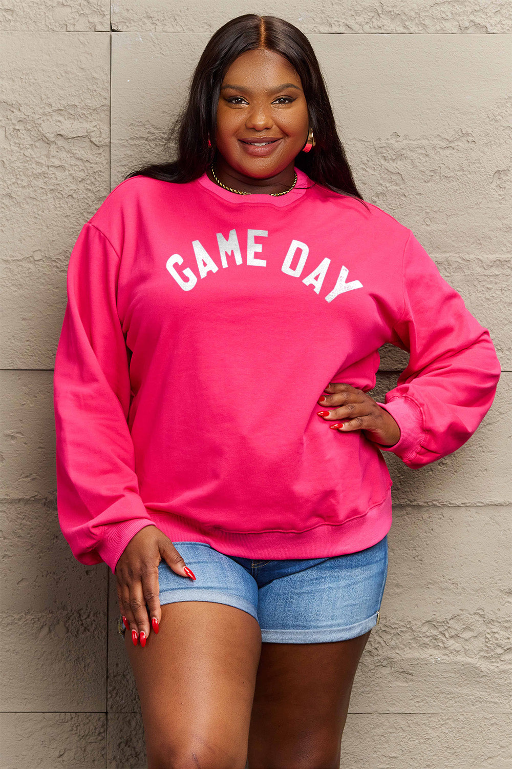 Simply Love Full Size GAME DAY Graphic Sweatshirt