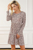 Frill Printed Round Neck Dress