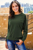 Round Neck Raglan Sleeve Exposed Seam Sweatshirt - BELLATRENDZ