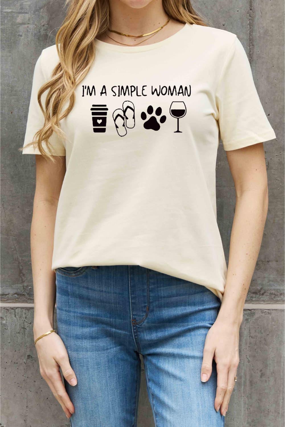 Simply Love Full Size I'M A SIMPLE WOMAN Graphic Cotton Tee - BELLATRENDZ