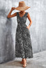 Printed V-Neck Tie Waist Maxi Dress - BELLATRENDZ