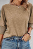 Round Neck Three-Quarter Sleeve Top