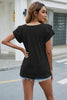 V-Neck Flutter Sleeve T-Shirt