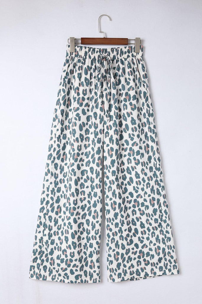 Leopard Drawstring Waist Culottes - BELLATRENDZ