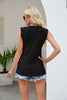 Contrast Eyelet V-Neck Tank