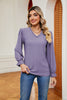 V-Neck Flounce Sleeve Blouse