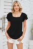 Square Neck Flutter Sleeve T-Shirt