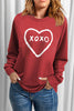 XOXO Heart Round Neck Sweatshirt