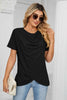 Cowl Neck Tulip Hem T-Shirt