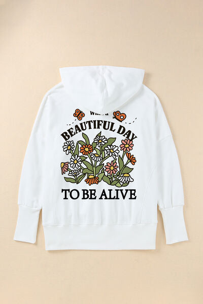 BEAUTIFUL DAY TO BE ALIVE Half Snap Hoodie
