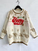 HAPPY Round Neck Long Sleeve Sweater