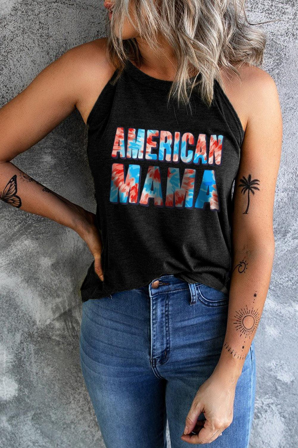 AMERICAN MAMA Graphic Tank - BELLATRENDZ