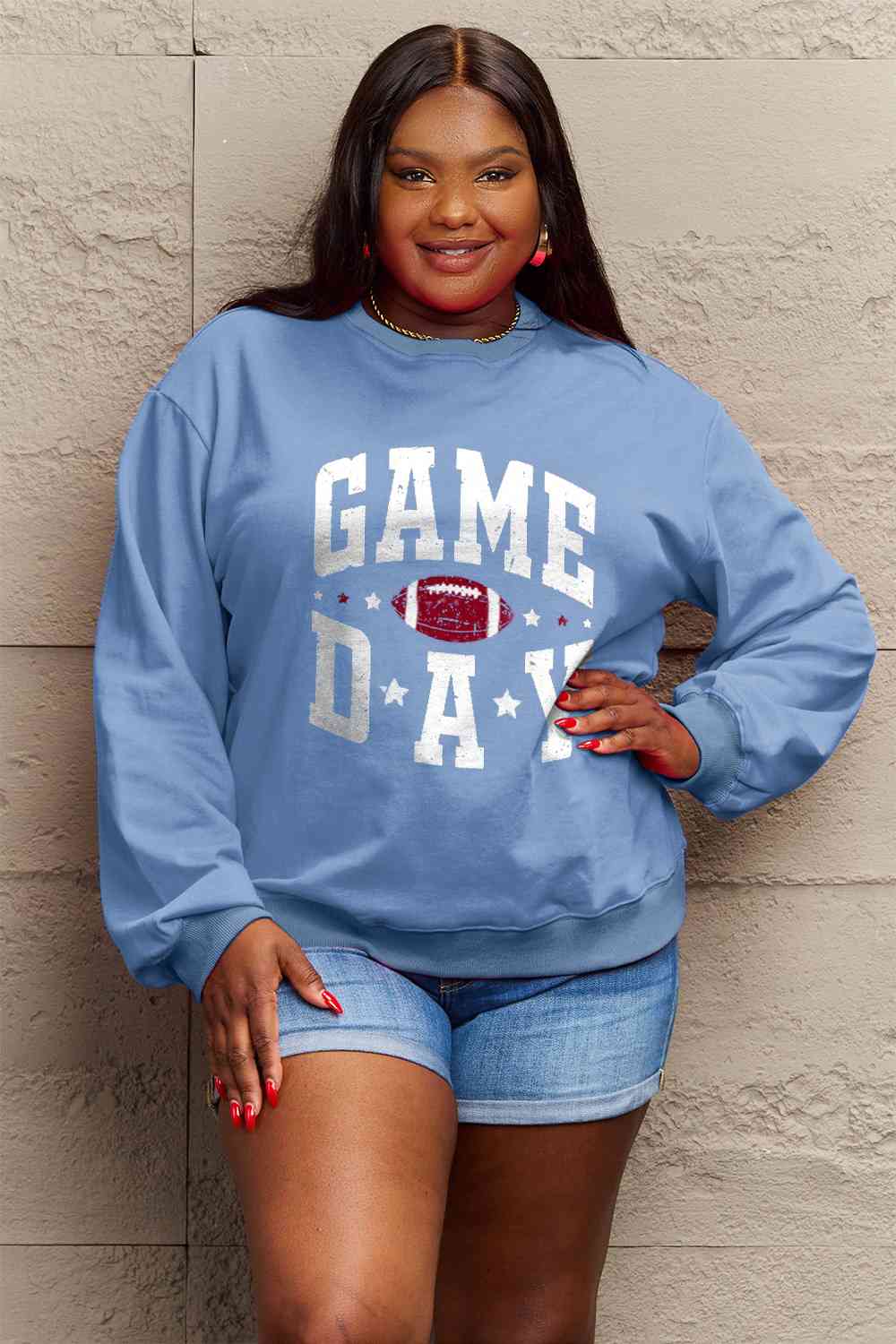 Simply Love Full Size GAME DAY Graphic Sweatshirt