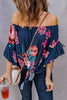 Printed Off-Shoulder Flounce Sleeve Top - BELLATRENDZ