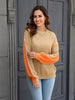 Contrast Round Neck Dropped Shoulder Sweater