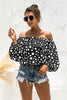 Polka Dot Off-Shoulder Layered Blouse - BELLATRENDZ