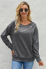 Round Neck Raglan Sleeve Exposed Seam Sweatshirt - BELLATRENDZ