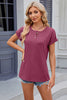 Round Neck Rolled Short Sleeve T-Shirt