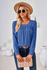 Square Neck Ruched Long Sleeve Blouse