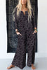 Leopard Buttoned Wide Leg Jumpsuit