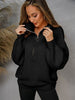 Half Zip Dropped Shoulder Sweater