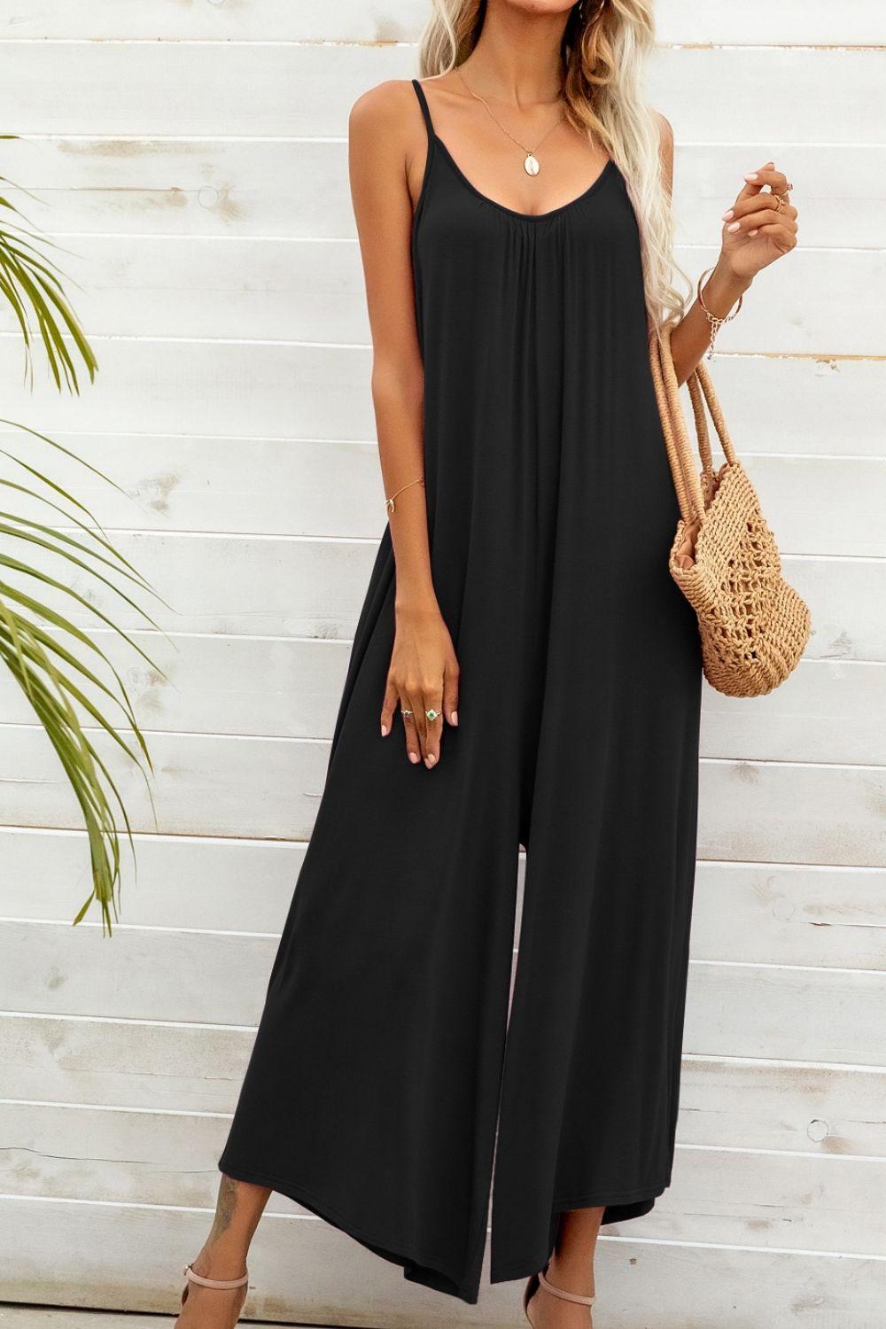 Spaghetti Strap Scoop Neck Jumpsuit - BELLATRENDZ