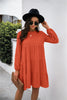 Balloon Sleeve Keyhole Tiered Dress